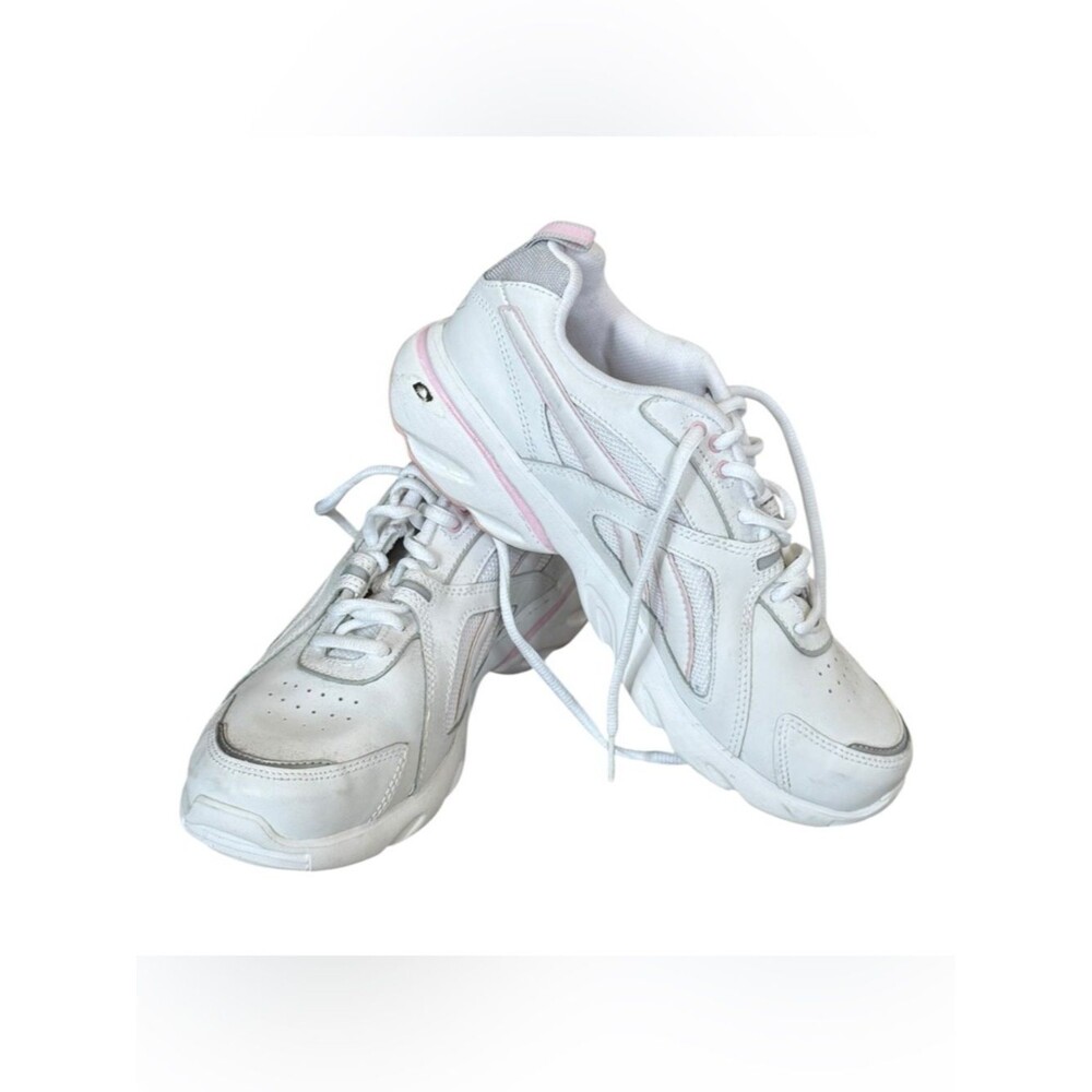 Reebok 3D Ultra Lite White & Pink Athletic Lace Up Walking Shoes. 8 1/2 Wide.